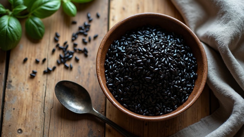 crni rižin zrnati nutritivni stolac