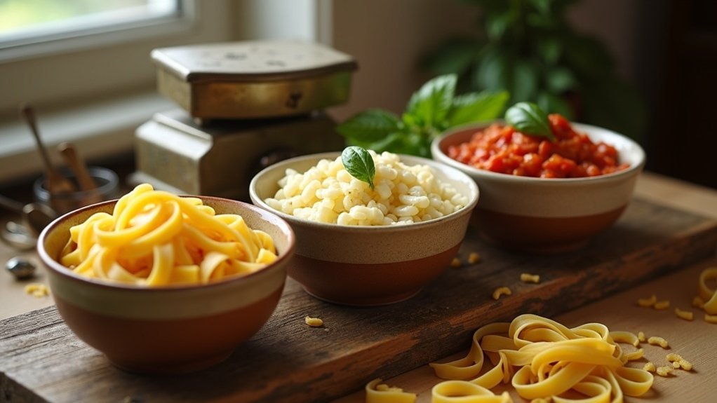 tagliatelle calorie nutrition table